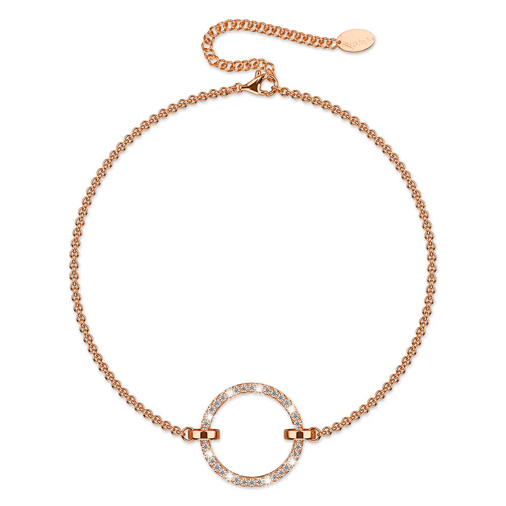 Boxed Orbit of Radiance Earrings & Beauty Bracelet Set with SWAROVSKI® Crystal in Rose Gold