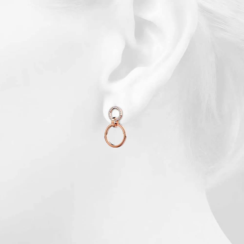 Boxed Orbit of Radiance Earrings & Beauty Bracelet Set with SWAROVSKI® Crystal in Rose Gold
