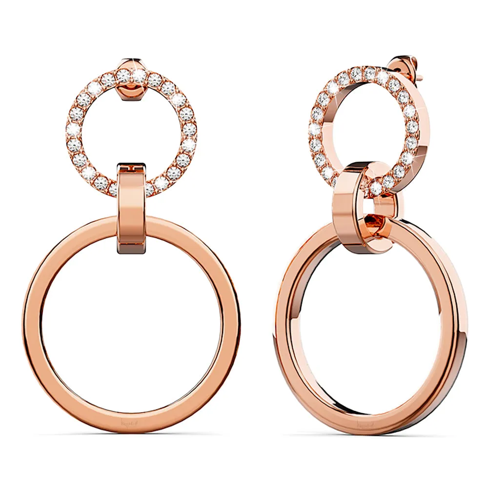 Boxed Orbit of Radiance Earrings & Beauty Bracelet Set with SWAROVSKI® Crystal in Rose Gold