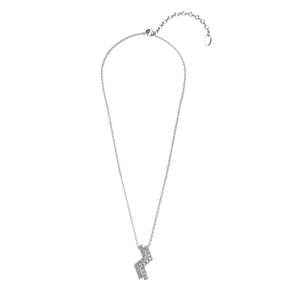 Boxed Zigzag Set Embellished with SWAROVSKI® Crystals In White Gold