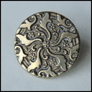 btvc267-Antique stamped ornamental button 7/8 inch.