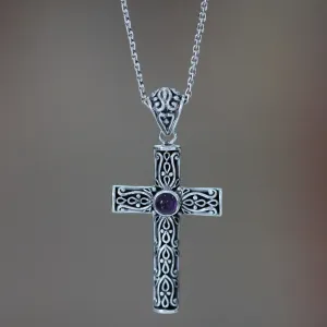 Christian Soul Amethyst cross necklace