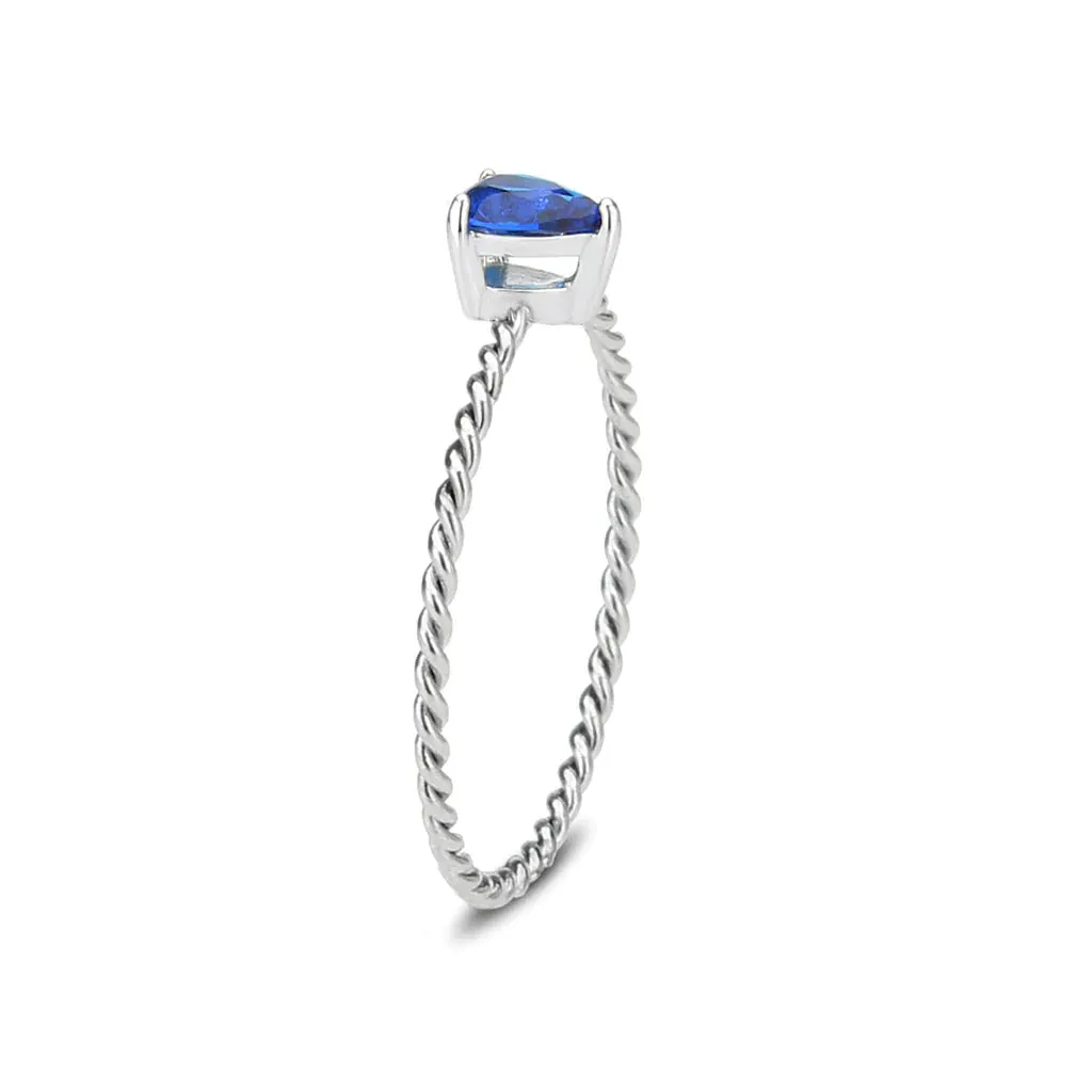 CJ3862 Wholesale Women's Stainless Steel Montana Blue Minimal Ring