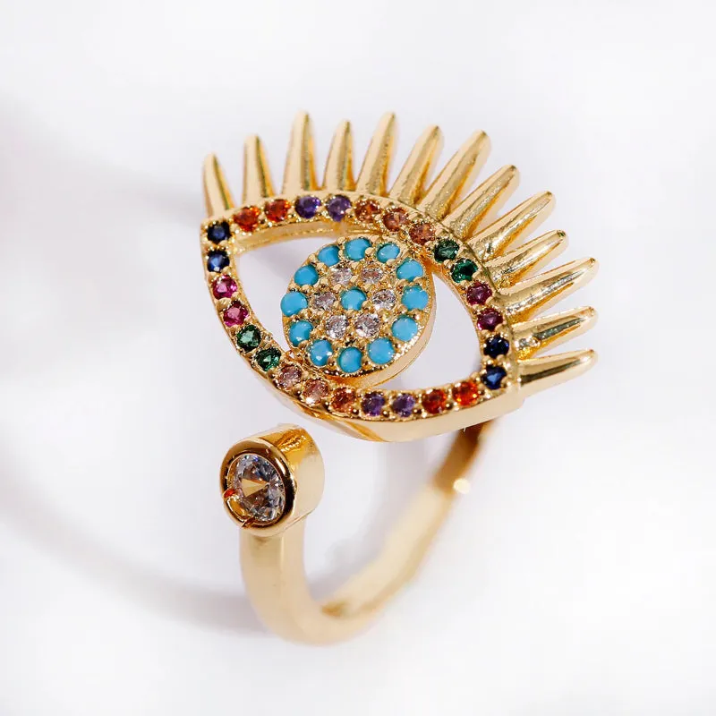 Colorful Luxurious Geometric Zircon Fashion Rings