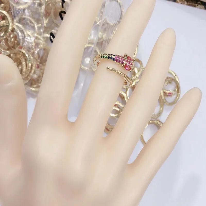 Colorful Luxurious Geometric Zircon Fashion Rings