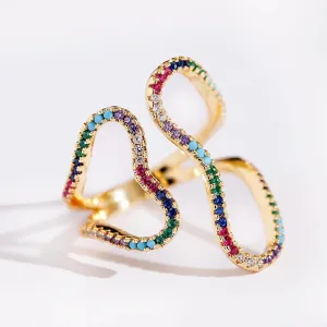 Colorful Luxurious Geometric Zircon Fashion Rings