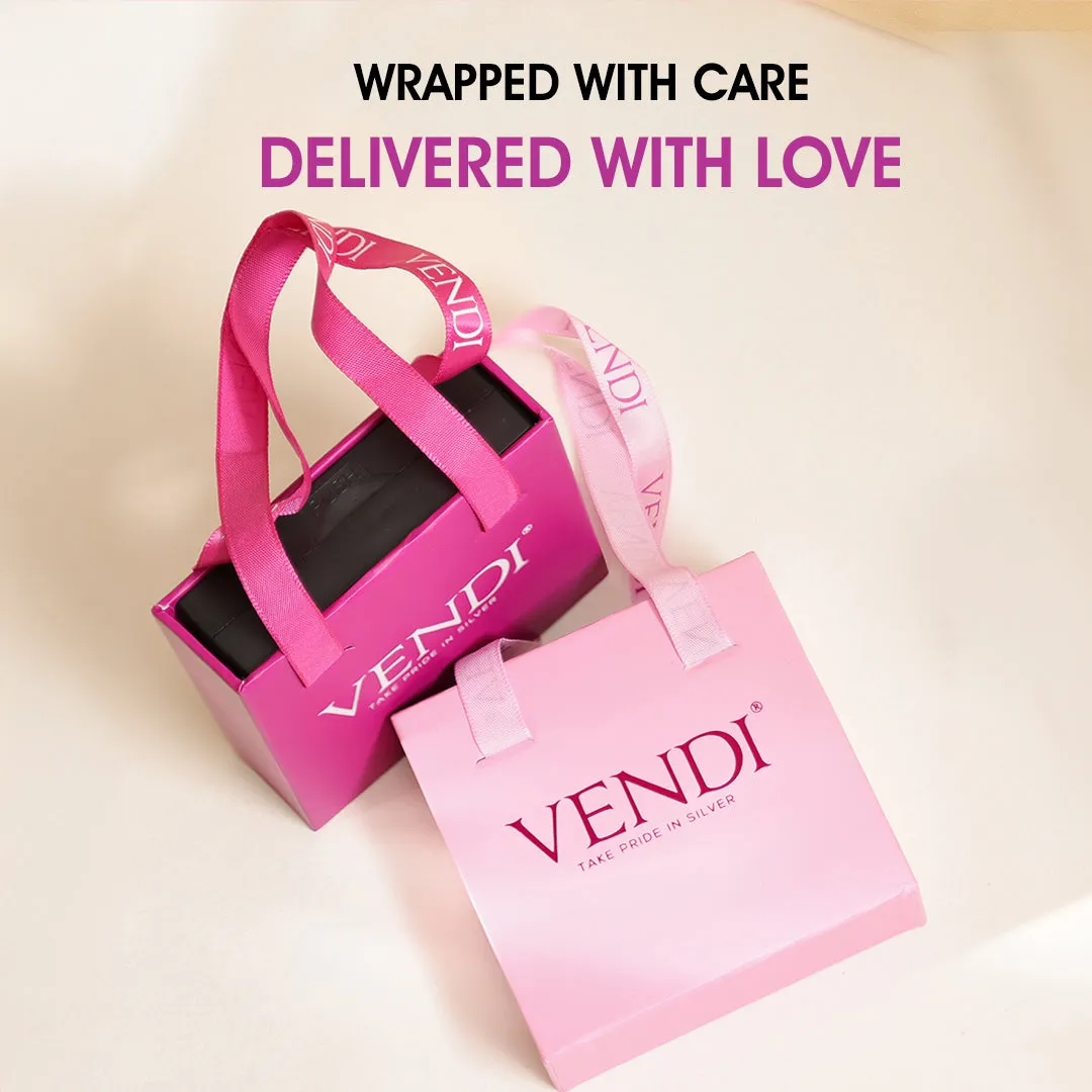 Contrast Rhodium Plated Unveiled Heart Pendants