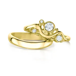 Cosmos Constellation 4-Diamond Ring Set in 18ct Yellow Gold