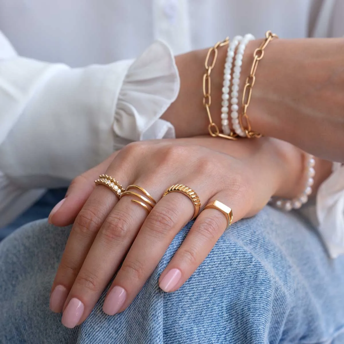 Cross Line Ring