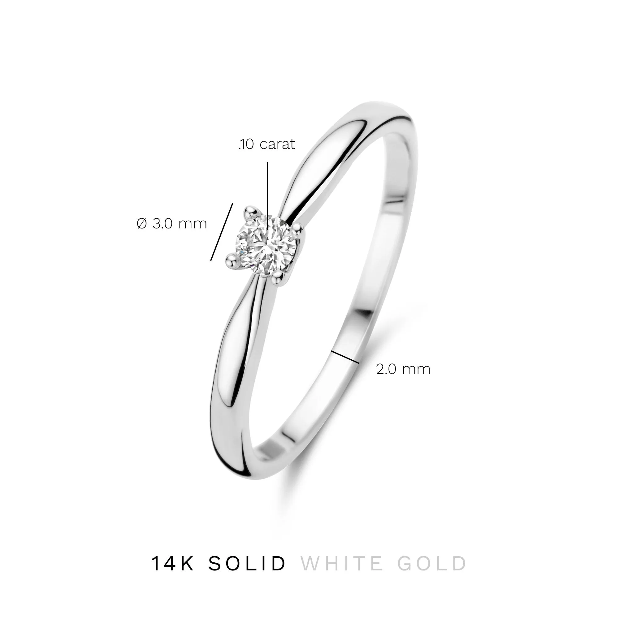 De la Paix Christine 14 karat white gold ring with diamond 0.10 carat