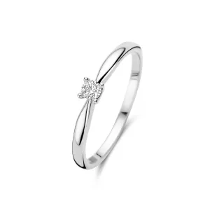 De la Paix Christine 14 karat white gold ring with diamond 0.10 carat
