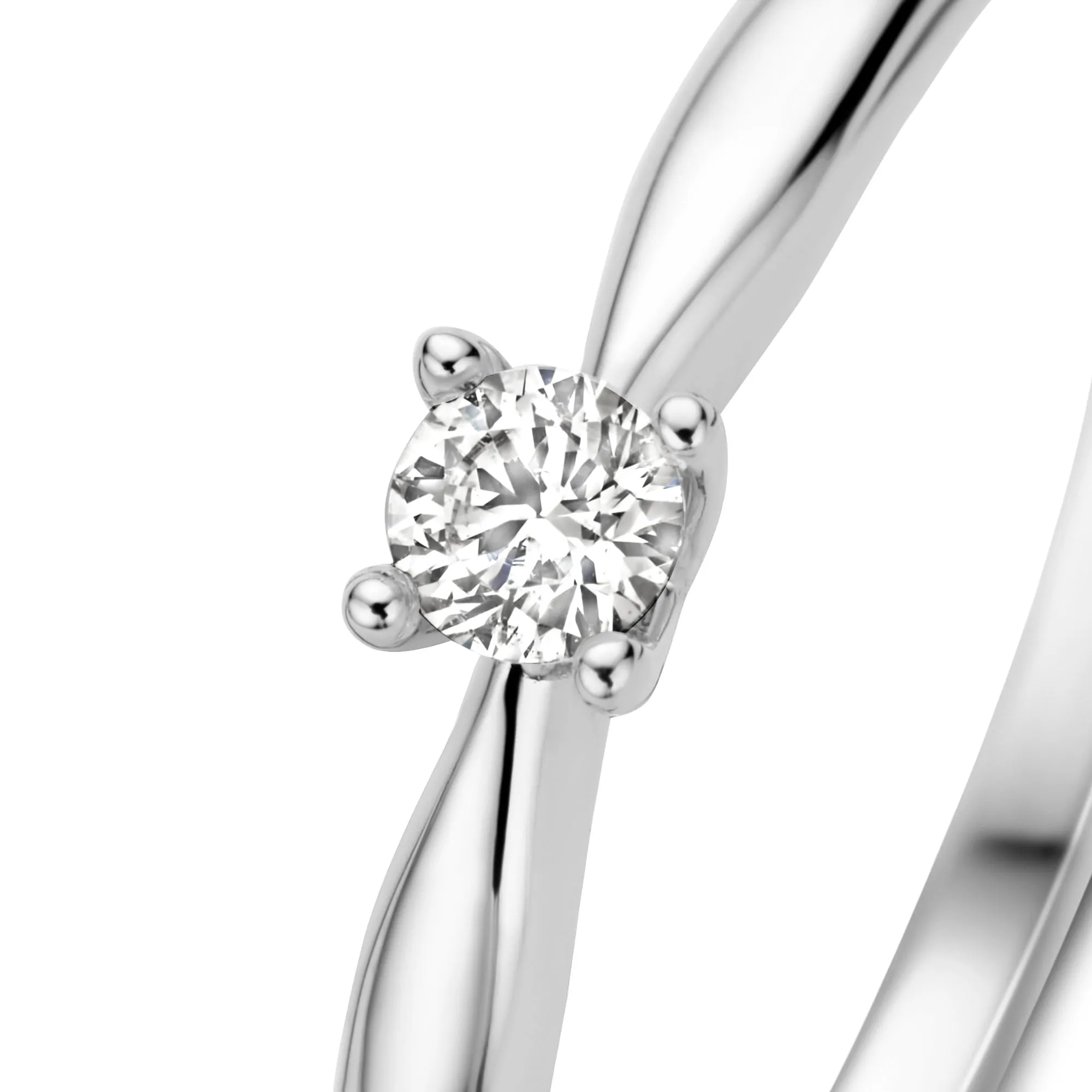 De la Paix Christine 14 karat white gold ring with diamond 0.10 carat