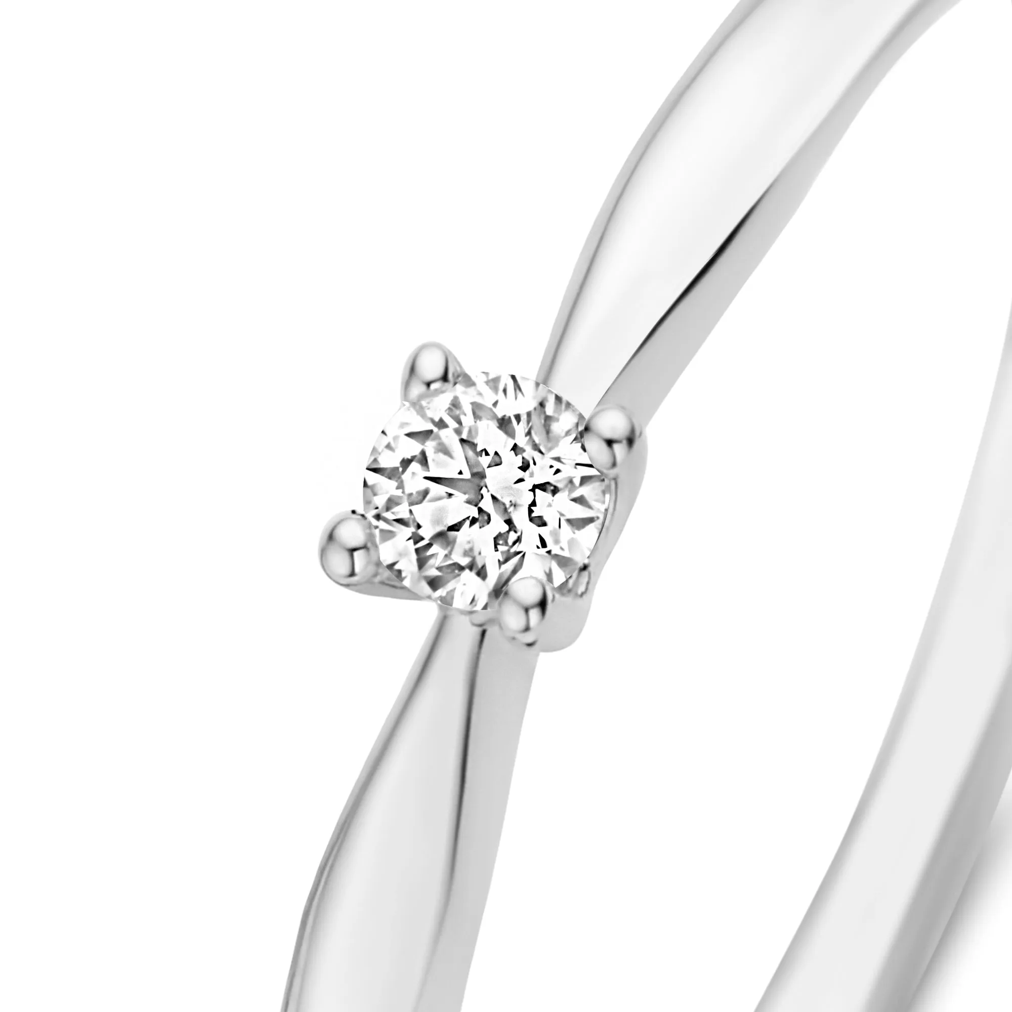 De la Paix Céline 14 karat white gold ring with diamond 0.05 carat