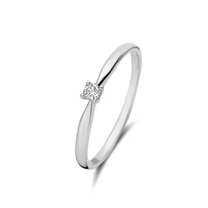 De la Paix Céline 14 karat white gold ring with diamond 0.05 carat