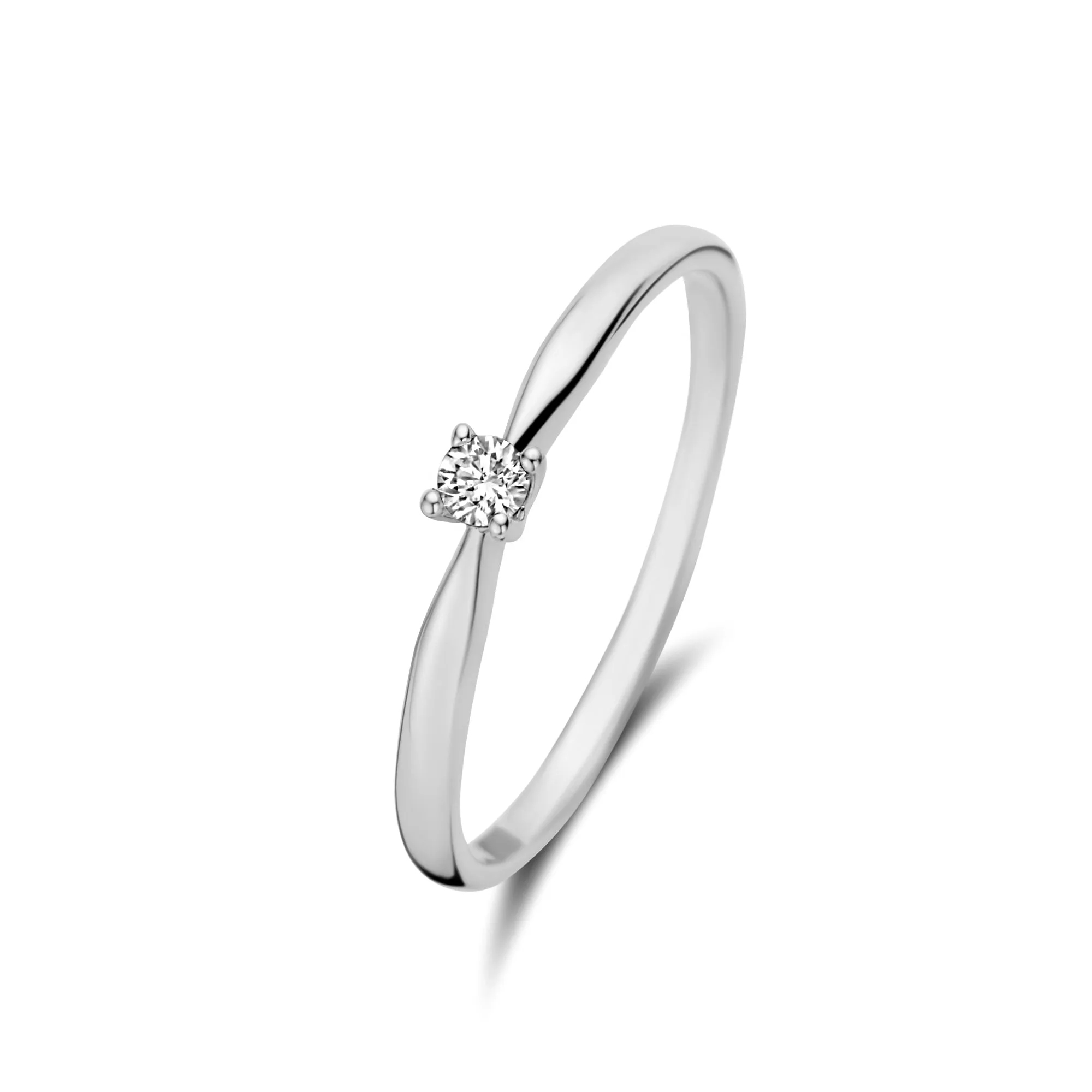 De la Paix Céline 14 karat white gold ring with diamond 0.05 carat