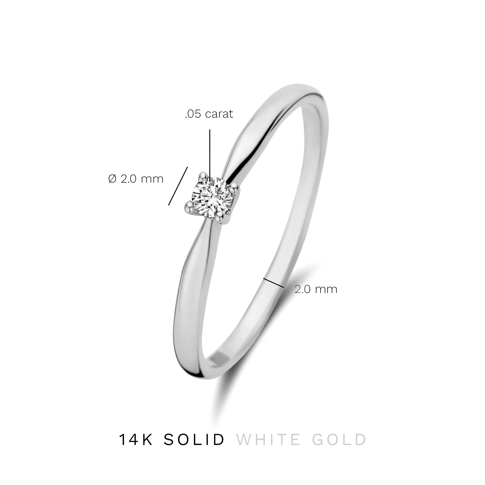 De la Paix Céline 14 karat white gold ring with diamond 0.05 carat