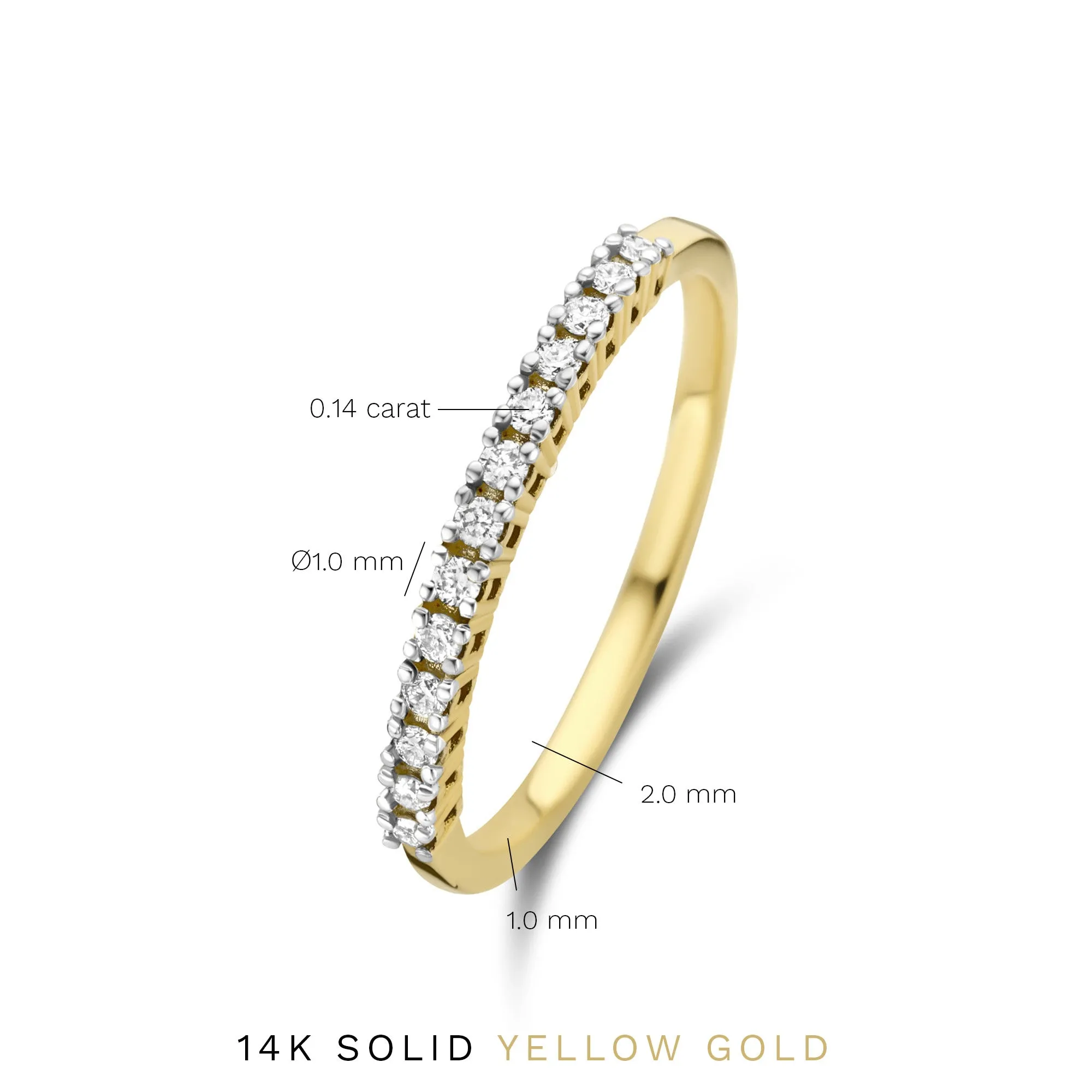 De la Paix Madeline 14 karat gold ring with diamond 0.14 carat