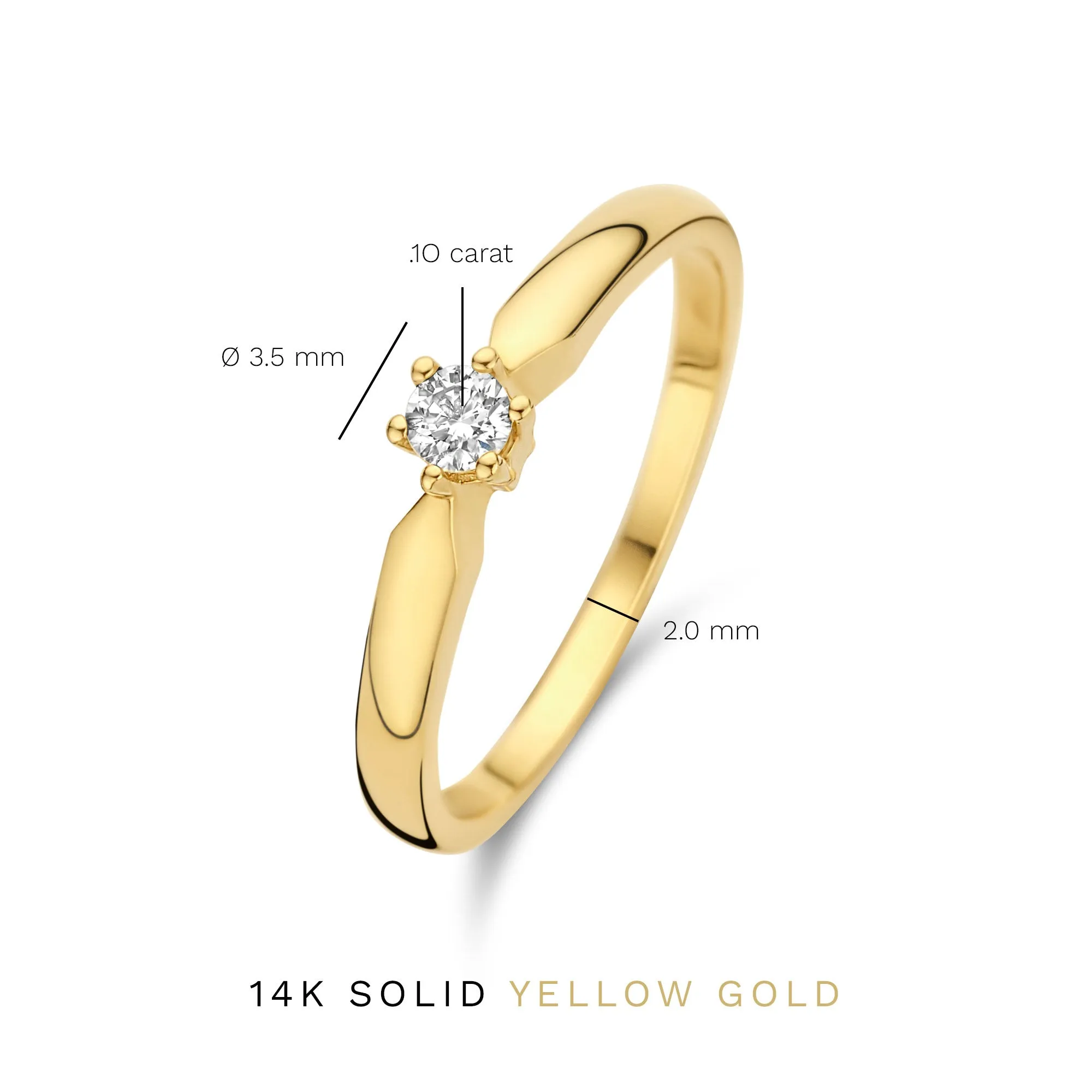 De la Paix Sybil 14 karat gold ring with diamond 0.10 carat