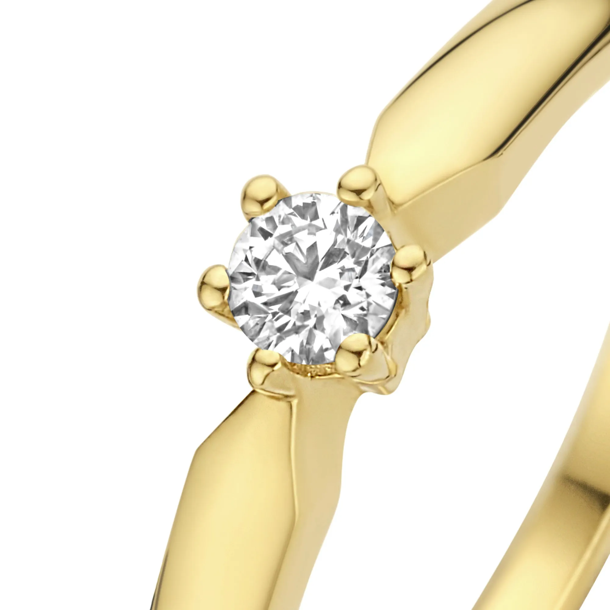 De la Paix Sybil 14 karat gold ring with diamond 0.10 carat