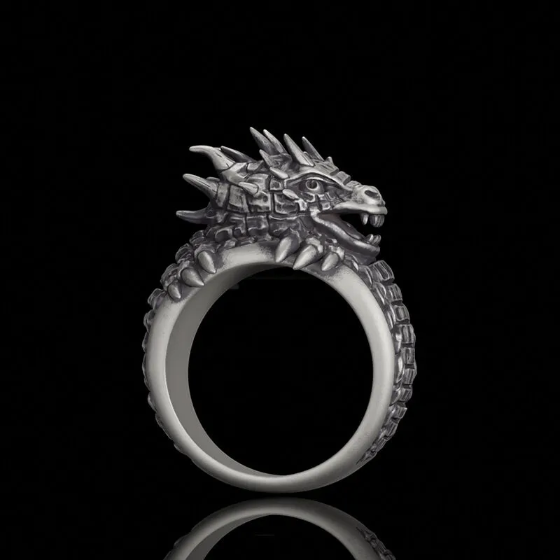 Demonic Dragon Sterling Silver Ring