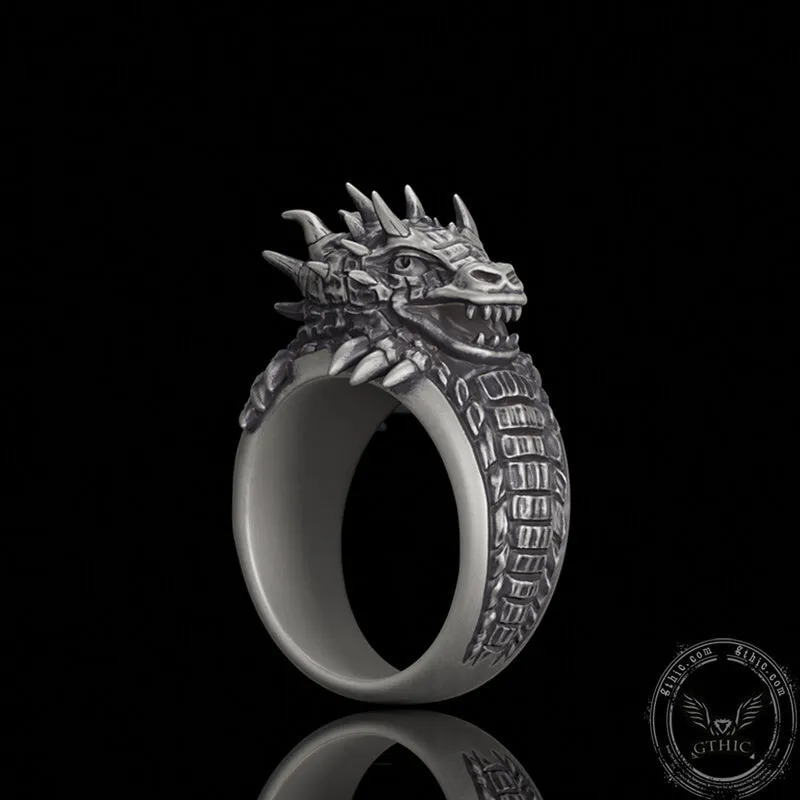 Demonic Dragon Sterling Silver Ring