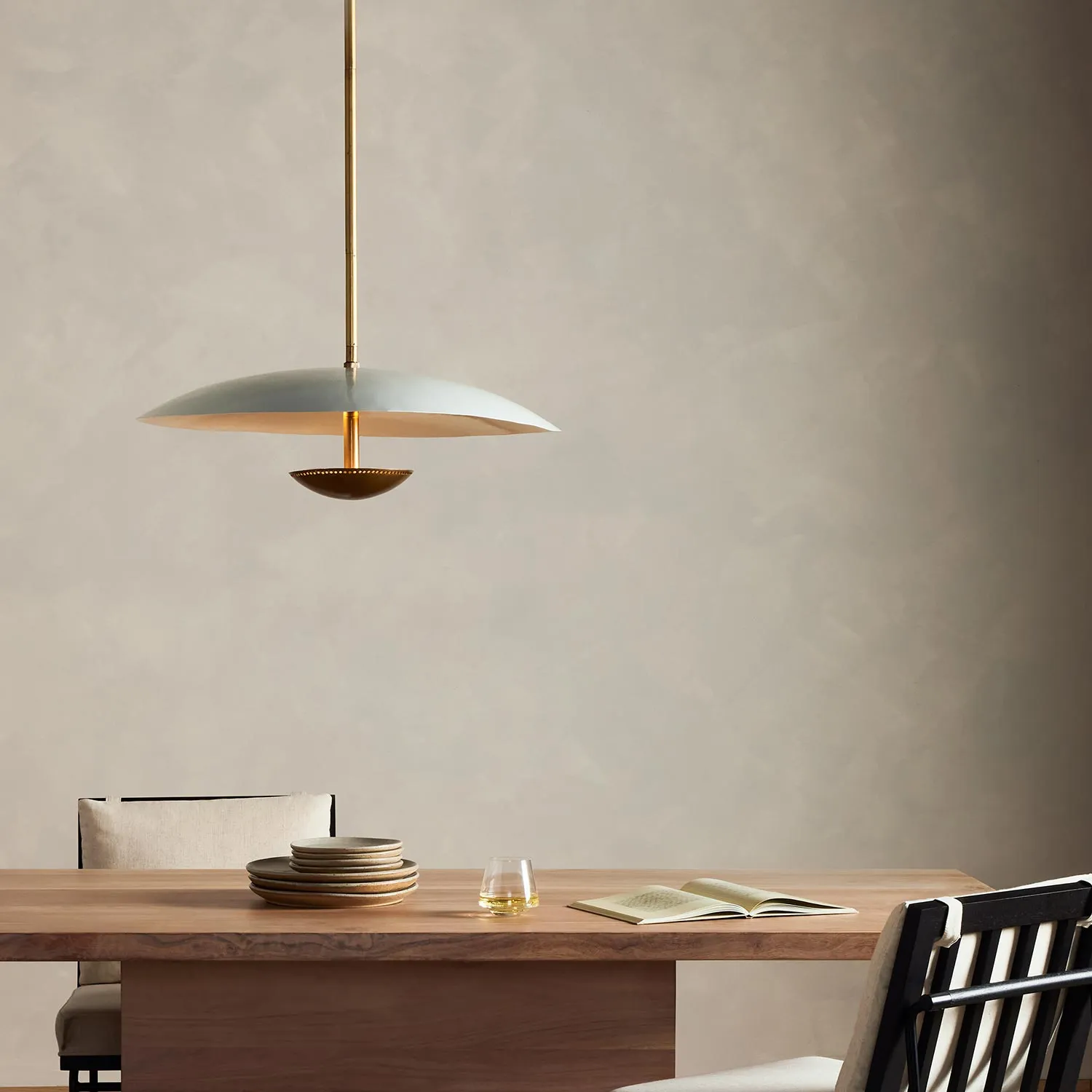 Disk Pendant Light, Brass