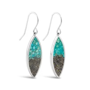 Dune Jewelry - Luxe Marquise Earrings - Turquoise Gradient - LBI Sand