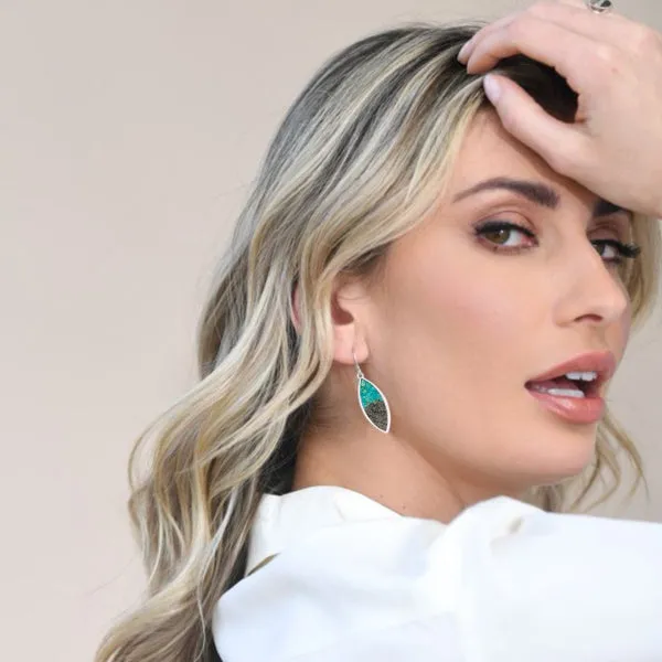 Dune Jewelry - Luxe Marquise Earrings - Turquoise Gradient - LBI Sand