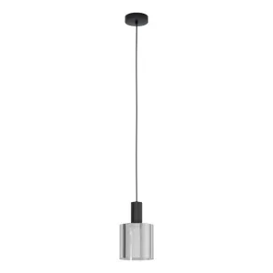 Eglo Lighting Gorosiba 40W E27 Black Transparent Pendant Light