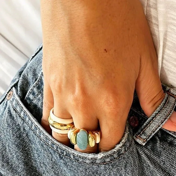 Elegant Azure Amazonite Ring