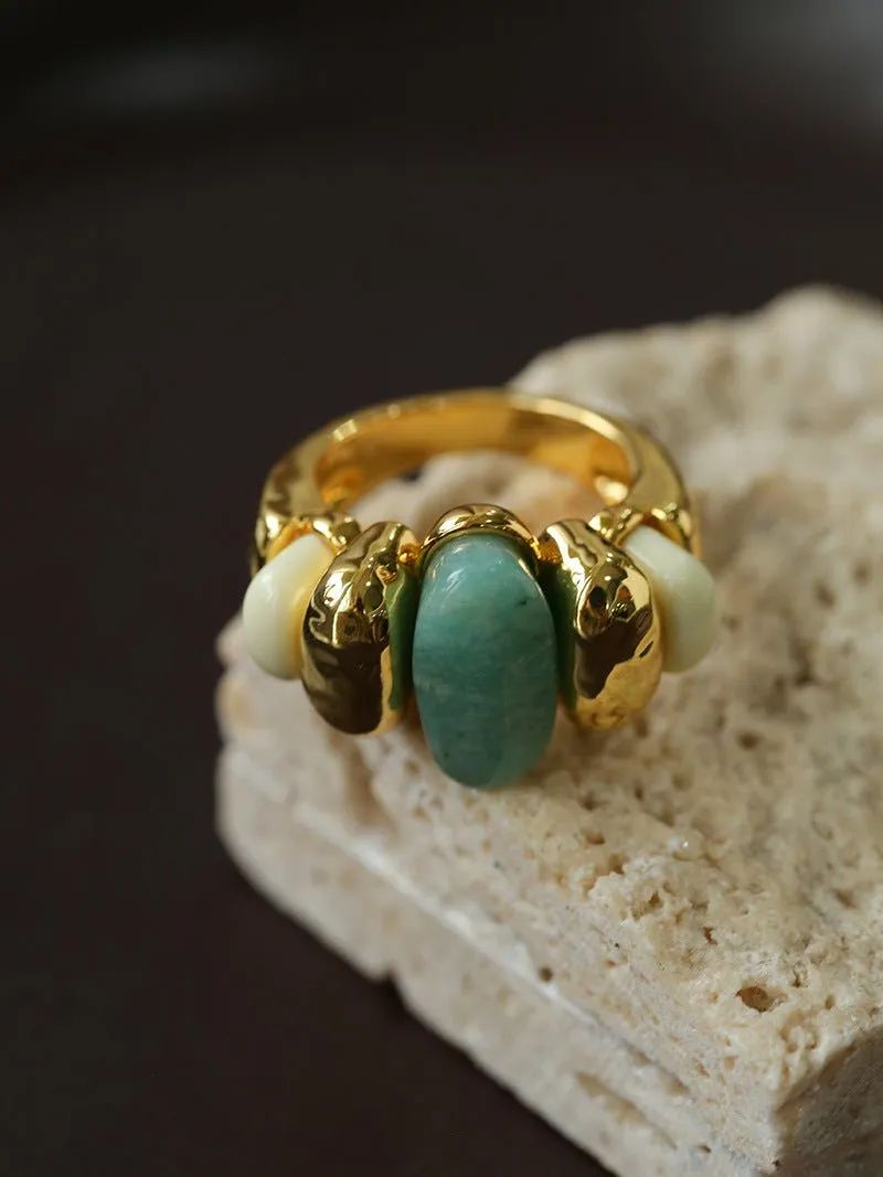 Elegant Azure Amazonite Ring