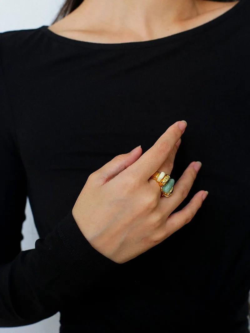 Elegant Azure Amazonite Ring
