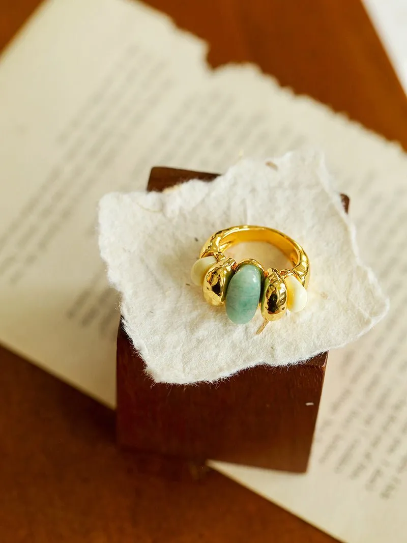 Elegant Azure Amazonite Ring