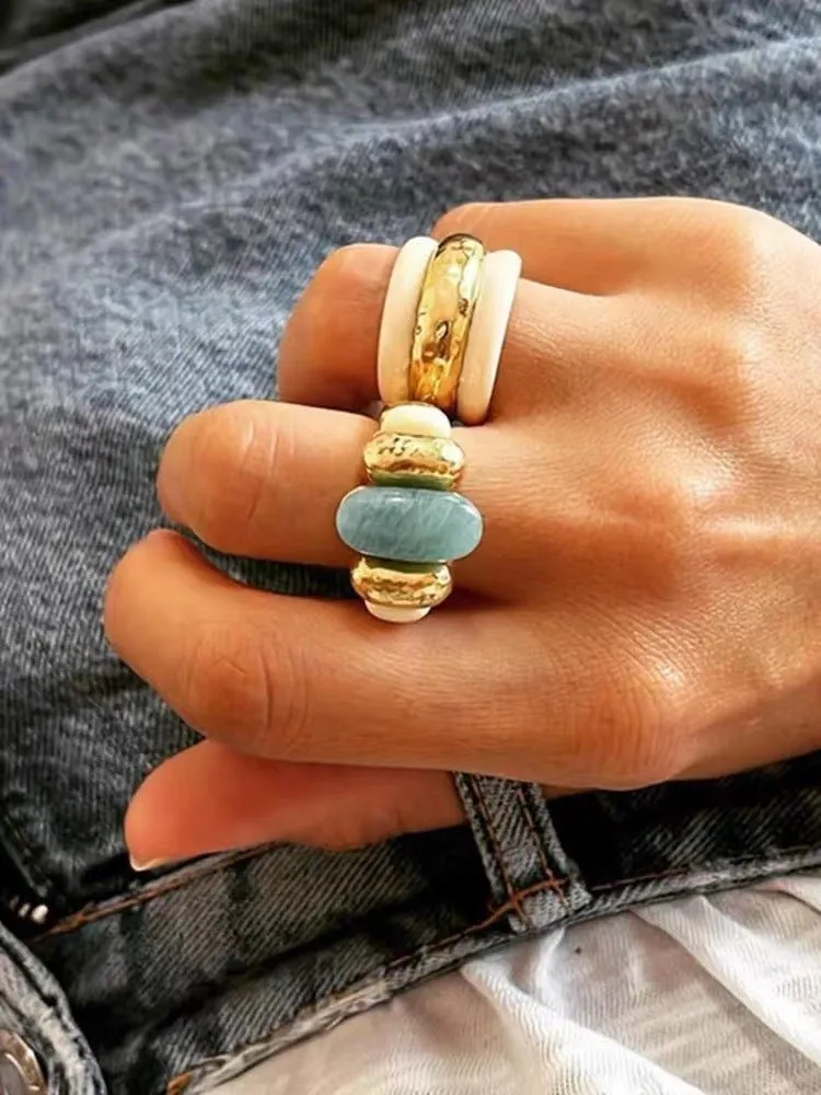Elegant Azure Amazonite Ring