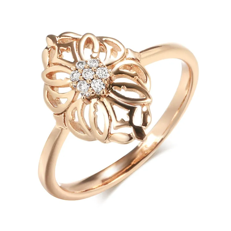 Elegant Flower Hollow Finger Rings
