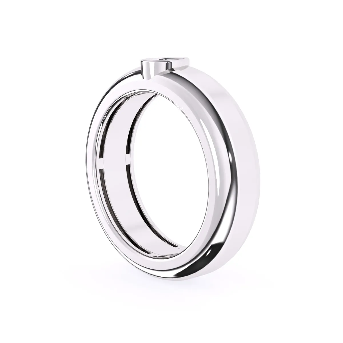 Elegant Pear Bezel Two Tone Wedding Ring