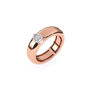 Elegant Pear Bezel Two Tone Wedding Ring