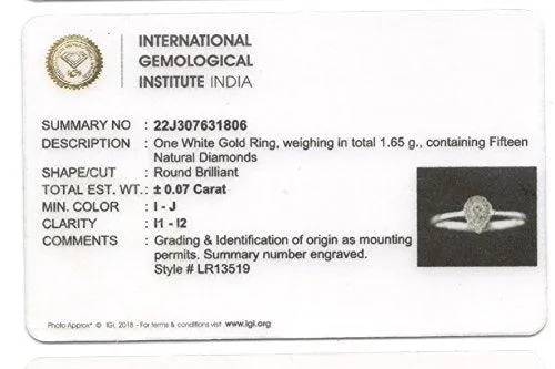 EternalDia IGI Certified Diamond Accent Pear Cluster Halo Frame Ring in 10K White Gold (0.07 Cttw)