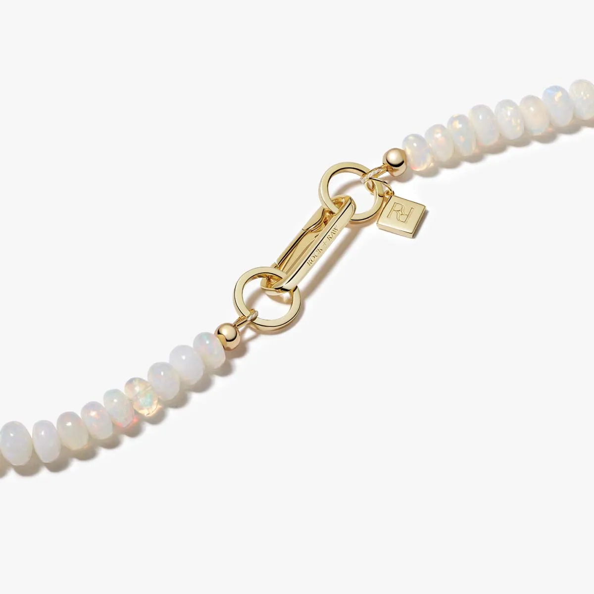 ETHIOPIAN OPAL CANDY BEADS NECKLACE (4MM-5MM BEADS) (WHITE)