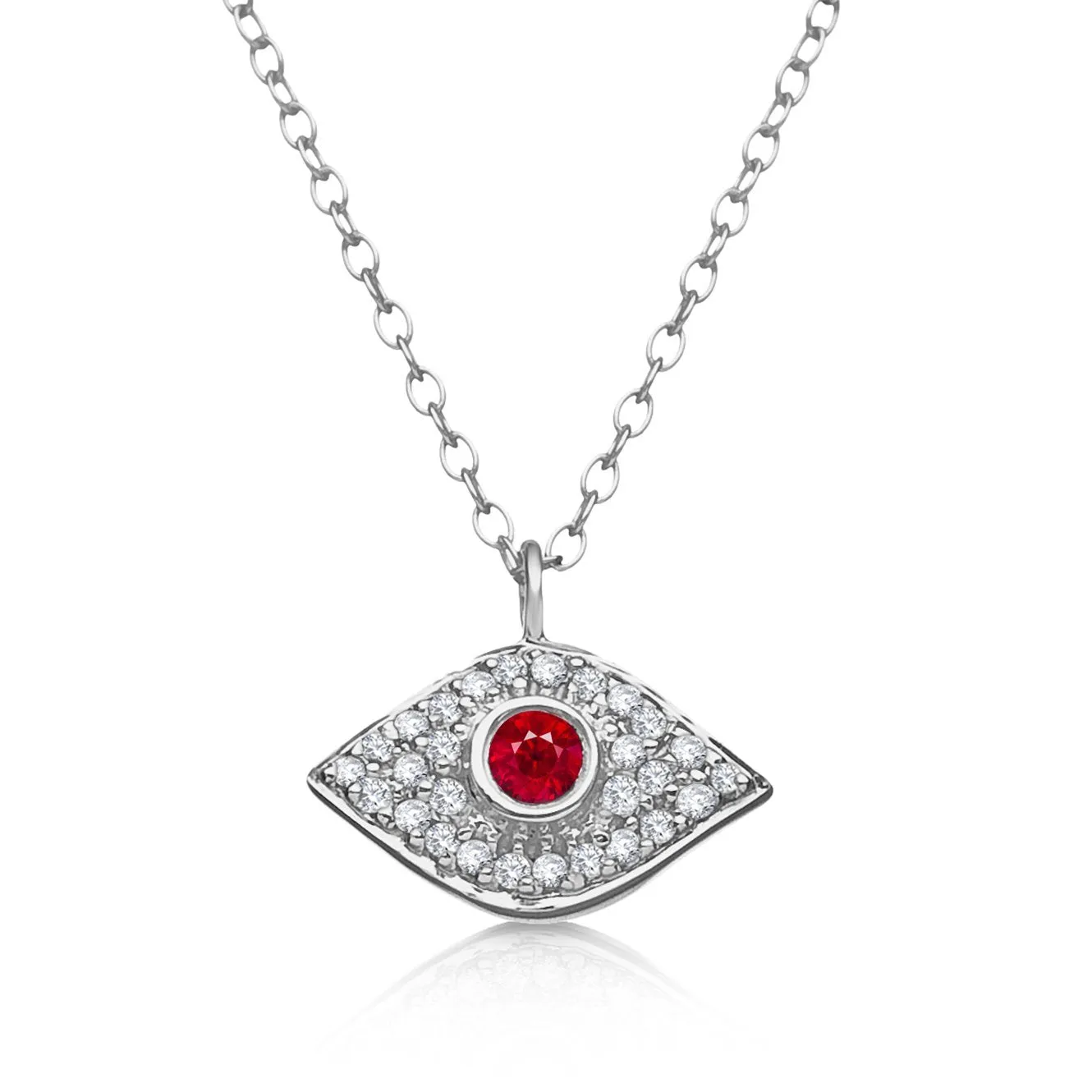 Evil Eye Designer Necklace in 14k Gold with Diamonds