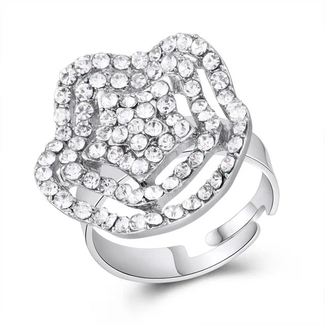 Fashion Elegant Imitation Pearl Adjustable Opening Rings For Women