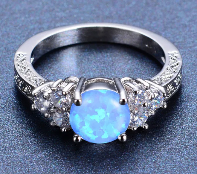 Fire Opal & Stone Ring