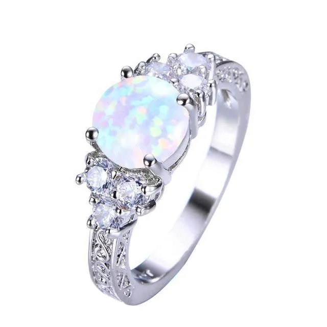 Fire Opal & Stone Ring