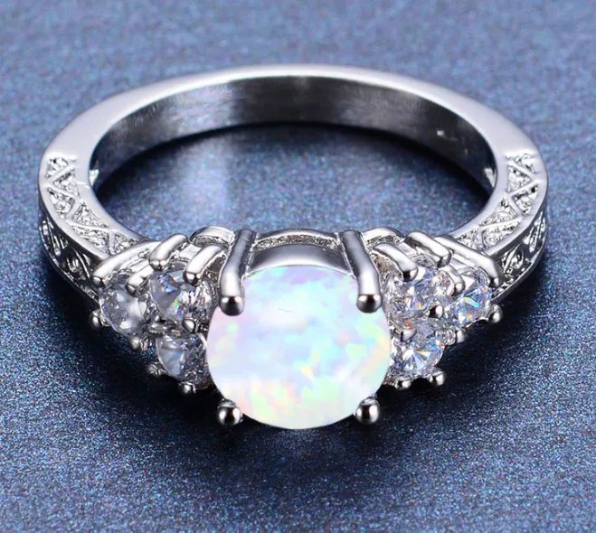 Fire Opal & Stone Ring