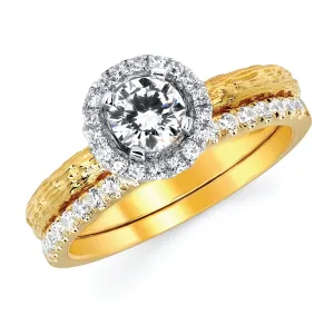 Forever Elegant&trade; 1/10 Ctw. Diamond Semi Mount shown with 1/2 Ct. Round Center Diamond in 14K Gold