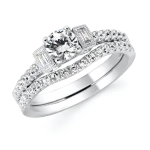 Forever Elegant&trade; 1/4 Ctw. Diamond Semi Mount shown with 1/2 Ct. Cushion Center Diamond in 14K Gold