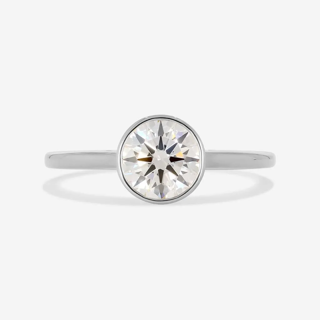 FREDA | Round Bezel Set Lab Diamond in Platinum 1.00ct