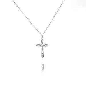 Gemstone Polished Cross Infinity Necklace