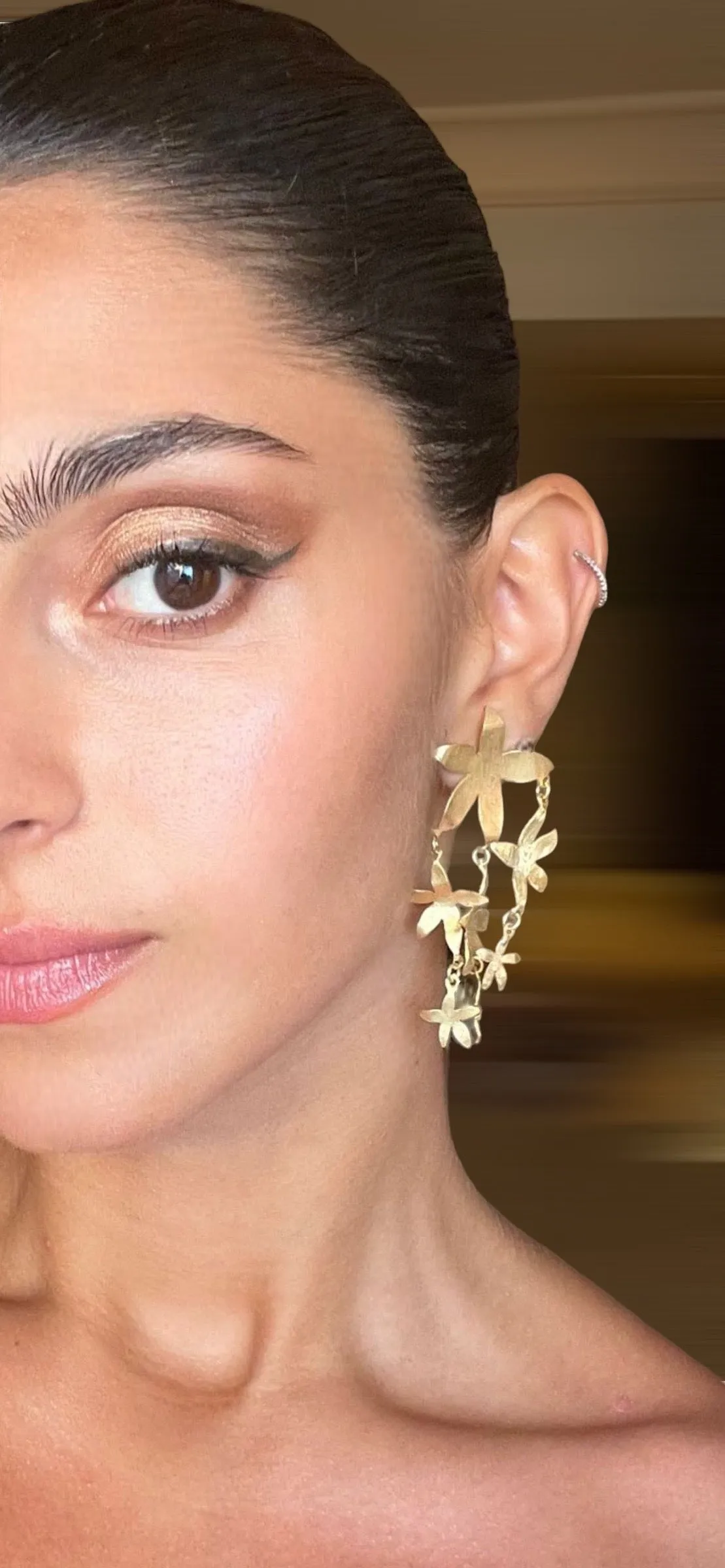 Gold jasmine earrings
