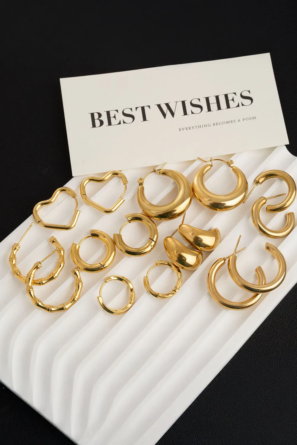 Gold Minimalist Heart Hoop Earrings
